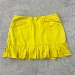 TAIL Women's Artemis Yellow Gold Ruffle Pickleball Golf Tennis Skort Size L